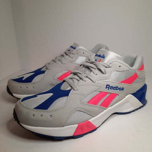Reebok | Shoes | Reebok Aztrek Mens Running Shoes Size 5 Sneakers Dv3941  Gray Silver Blue Pink | Poshmark